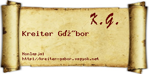 Kreiter Gábor névjegykártya